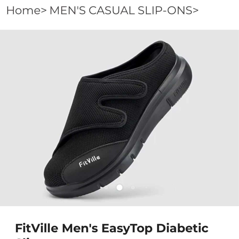 FitVille Men’s EasyTop Diabetic Slipper